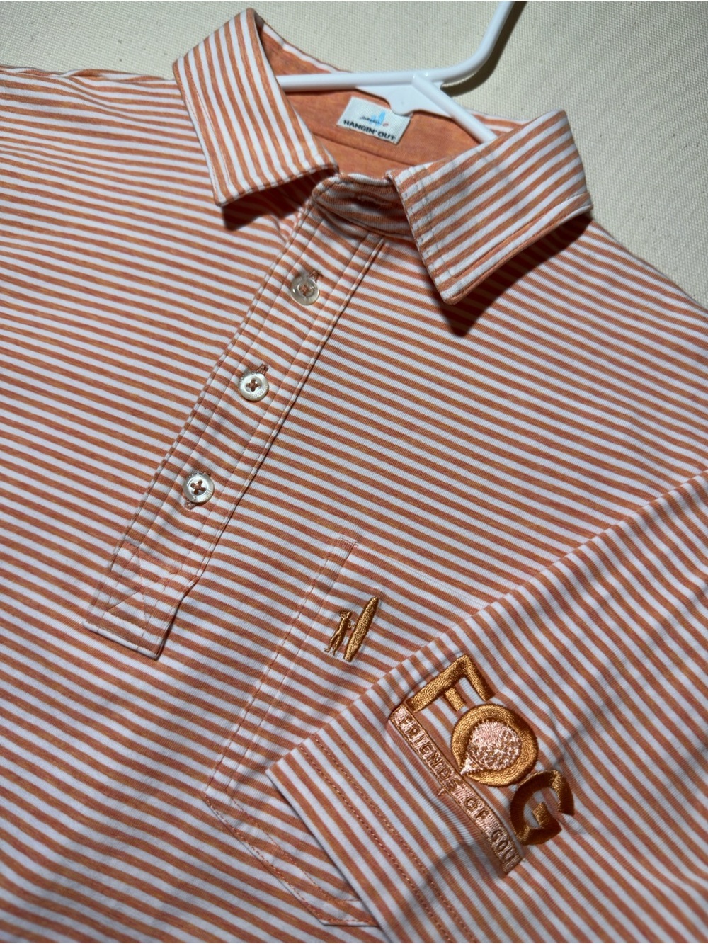Johnnie-Orange and White Striped Polo x FOG